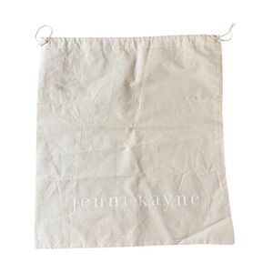 Jenni Kayne Beige Cotton Canvas Drawstring Dust Bag Storage Accessory 14x15.5